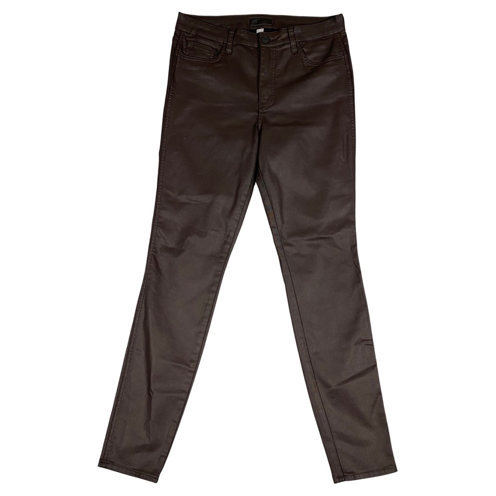 Kut from the Kloth Mia Fab Ab Coated Toothpick Skinny Jeans Women‎ 10 Chocolate